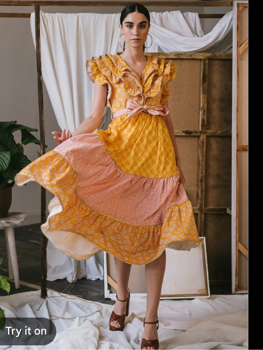 Celia B Azafran Midi Dress NEW NWT
